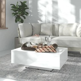 Mesa de centro 85x55x31 cm contraplacado branco brilhante