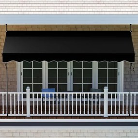Toldo retrátil manual 4 m x 180 cm Sombra exterior ajustável sem perfuração com manivela para pátio, varanda, jardim Preto