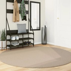 vidaXL Tapete pelo curto macio e lavável HUARTE Ø 200 cm cor areia