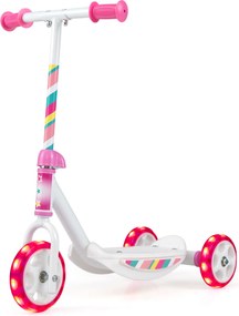 Trotinete Infantil de 3 Rodas, 56 x 32 x 59 cm, Rodas Luminosas LED, Rosa