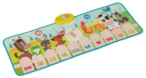 Tapete musical para crianças com 10 sons de animais, 10 teclas e músicas incorporadas para partir dos 3 anos, 95 x 36 cm, multicolorido