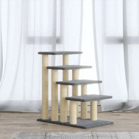 vidaXL Árvore p/ gatos c/ postes arranhadores sisal 63 cm cinza-claro