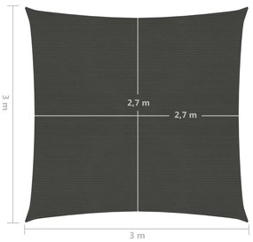 Para-sol estilo vela 160 g/m² 3x3 m PEAD antracite