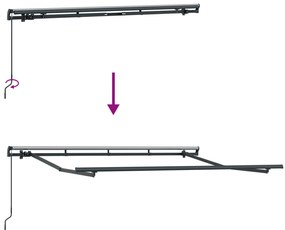 Toldo Retrátil Manual Vermelho e Branco 350x200 cm