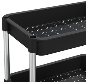 Carrinho cozinha c/ 5 prateleiras ferro/ABS 42x29x128 cm preto