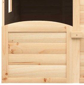 Casinha de brincar c/ porta bloqueável e vasos abeto maciço
