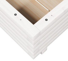 Vaso/floreira de jardim 50x50x26,5 cm pinho maciço branco