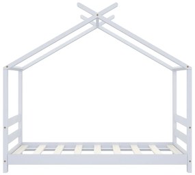 Estrutura de cama para crianças 70x140 cm pinho maciço branco