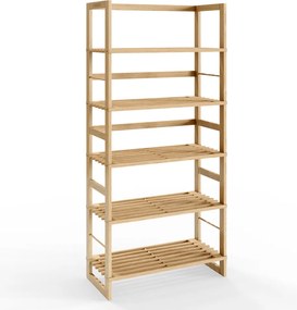 Estante em madeira verdadeira envernizada 136 x 58 x 27 cm Castanho
