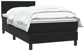 Cama com molas/colchão 80x220 cm veludo preto