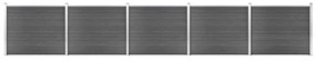 vidaXL Conjunto painel de cerca 872x146 cm WPC preto