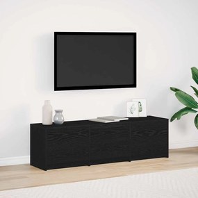 vidaXL Armário de TV com LED Carvalho Preto 140x34x40 cm Madeira de Engenharia