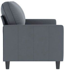 Sofá de 2 lugares 140 cm veludo cinza-escuro