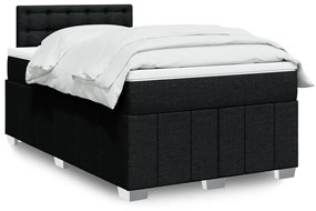 Cama boxspring com colchão 120x190 cm tecido preto