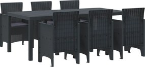 vidaXL Conjunto de Jantar para Jardim 7 pcs Antracite Polipropileno