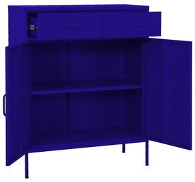Armário de arrumação aço 80x35x101,5 cm azul-marinho