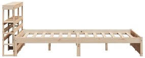Estrutura de cama com cabeceira 120x200 cm pinho maciço