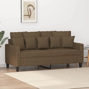 vidaXL Sofá de 2 lugares tecido 140 cm castanho