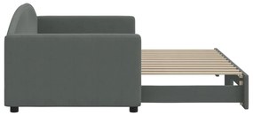 Sofá-cama com gavetão 90x200 cm tecido cinzento-escuro
