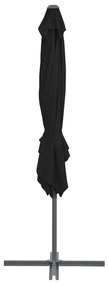 Guarda-sol de jardim cantilever c/ poste aço 250x250 cm preto