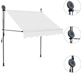 Toldo retrátil manual com LED 100 cm creme