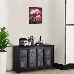 Aparador de cozinha Armário de arrumação com 2 Estantes 2 Portas 106 x 33 x 62,5 cm Preto