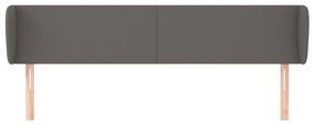 Cabeceira de cama c/ abas couro artificial 163x23x78/88cm cinza