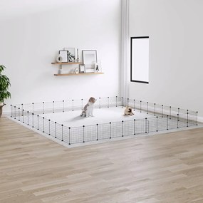 vidaXL Gaiola p/ animais de 44 painéis c/ porta 35x35 cm aço preto