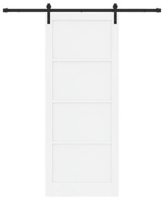 Porta Deslizante vidaXL com Conjunto de Ferragens Branca 93x232 cm Mad