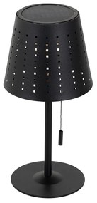 Candeeiro de mesa de exterior preto com LED regulável em 3 níveis recarregável e solar - Ferre