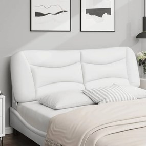 Almofadão de cabeceira 160 cm couro artificial branco