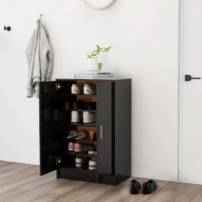 vidaXL Armário p/ sapatos 60x35x92 cm contraplacado preto brilhante