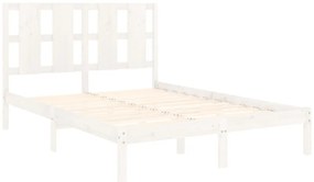 Estrutura cama pequena casal 120x190 cm pinho maciço branco