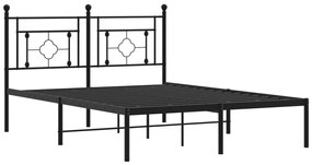 Estrutura de cama com cabeceira 140x190 cm metal preto