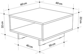 Mesa de Centro Hola – Antracite – 60x32x60 cm