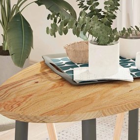 vidaXL Tampo de mesa 100x50x2 cm carvalho maciça oval castanho-claro