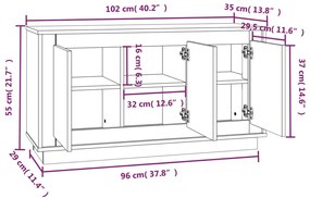 Aparador 102x35x55 cm derivados de madeira cinzento sonoma