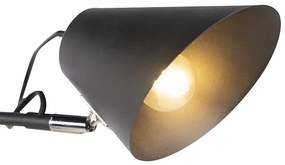 Candeeiro de parede design preto com 2 luzes ajustáveis - Lune Retro