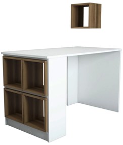 Secretária Box – Branco Nogueira – 120x75x65 cm