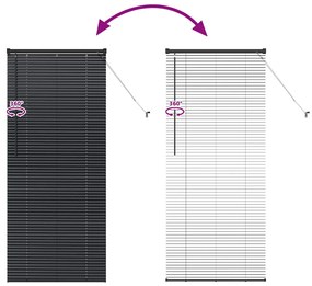 Persiana de Janela com cortinas Outros Manual Preto 80 x 130 cm Alumín