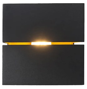 Aplique de parede moderno preto e dourado 9,7 cm - Transfer Groove Design,Industrial,Moderno