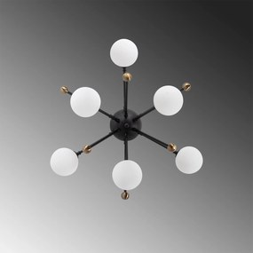 Candeeiro Chandelier Roze – Preto Antique Branco – 50 x 50 x 28 cm