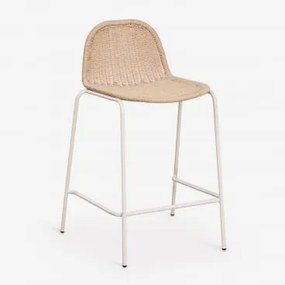 Pack De 2 Bancos Altos De Jardim Empilháveis Em Rattan Sintético Reiven ↑65 Cm & Tapioca Bege - Sklum