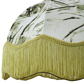 Abajur de tecido com design de folha e interior branco 45/15/21,5 - Heritage Clássico / Antigo