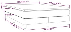 Cama com molas/colchão 140x190 cm veludo cinzento-escuro