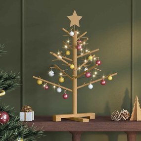 vidaXL Árvore de Natal de Madeira com suporte Castanho 75 cm