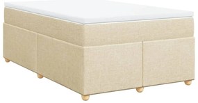 Cama boxspring com colchão 120x190 cm tecido cor creme