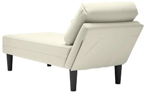 Chaise lounge c/ almofada/apoio de braços direito veludo creme