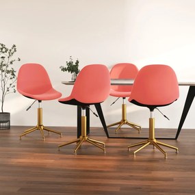 vidaXL Cadeiras de jantar giratórias 4 pcs veludo rosa