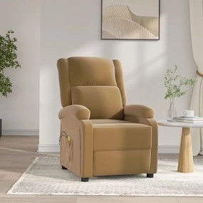 Poltrona de massagens elétrica veludo castanho